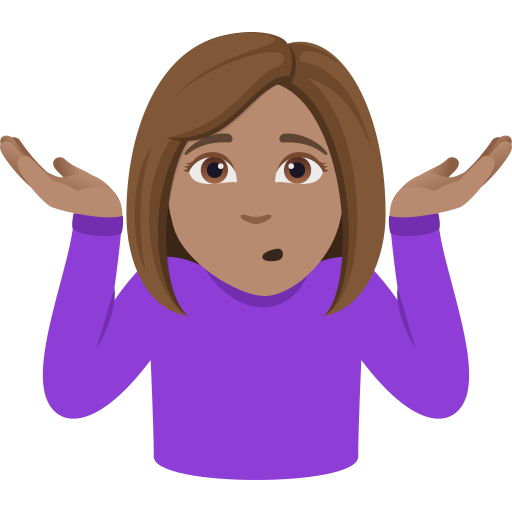 Жінка знизує плечима: середній тон шкіри для JoyPixels 10.0