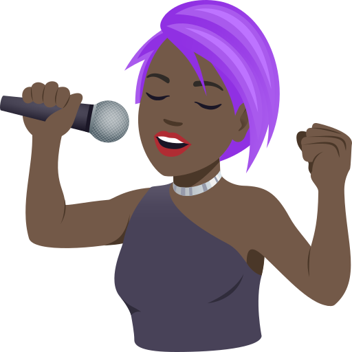 Співачка: дуже темний тон шкіри для JoyPixels 10.0