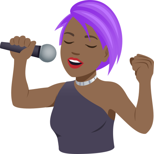 Cantora: Pele Morena Escura para JoyPixels 10.0