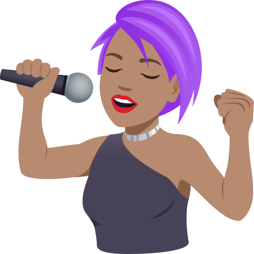 Cantora: Pele Morena para JoyPixels 10.0