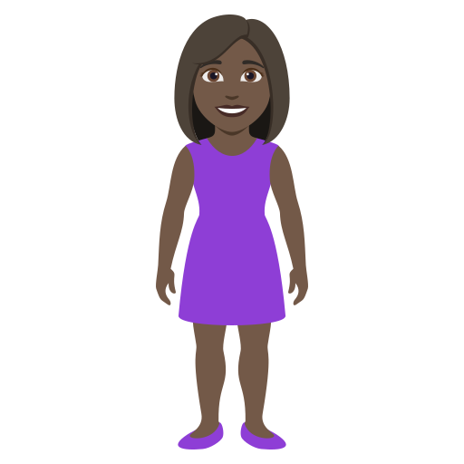 Mulher Em Pé: Pele Escura para JoyPixels 10.0