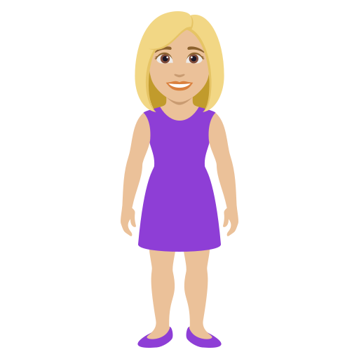 Mulher Em Pé: Pele Morena Clara para JoyPixels 10.0