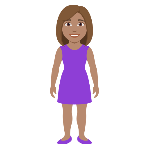 Mulher Em Pé: Pele Morena para JoyPixels 10.0