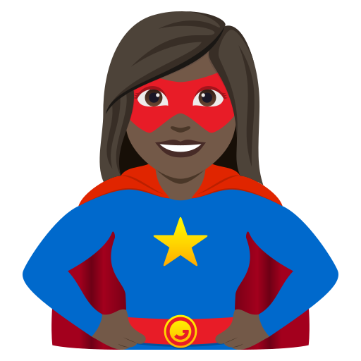 Super-Heroína: Pele Escura para JoyPixels 10.0