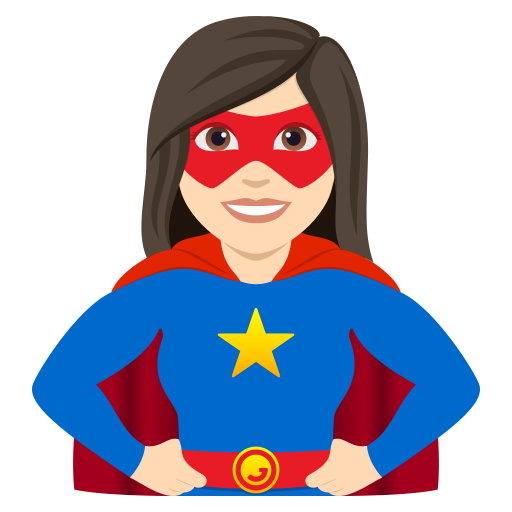 Super-Heroína: Pele Clara para JoyPixels 10.0