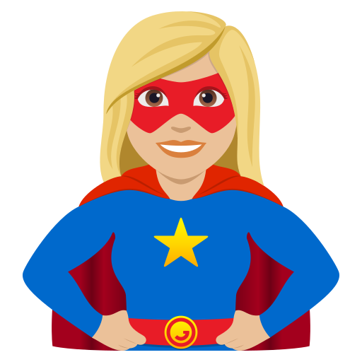 Super-Heroína: Pele Morena Clara para JoyPixels 10.0