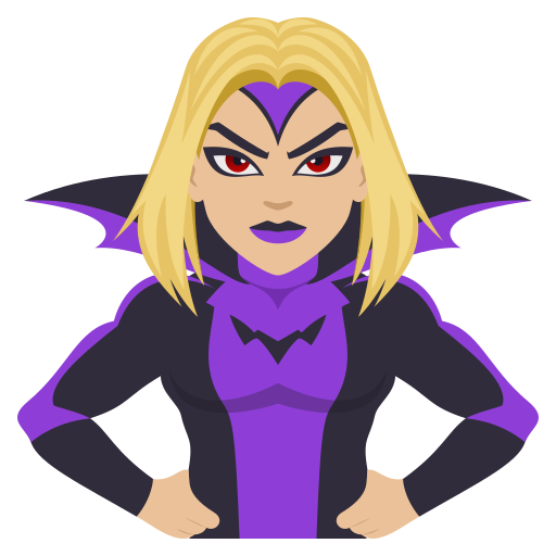 Жінка-суперлиходій: світлий тон шкіри для JoyPixels 10.0