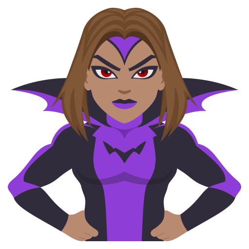 Supervilã: Pele Morena para JoyPixels 10.0