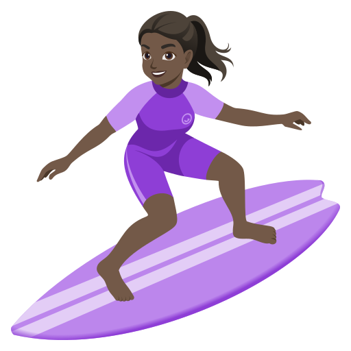 Mulher Surfista: Pele Escura para JoyPixels 10.0