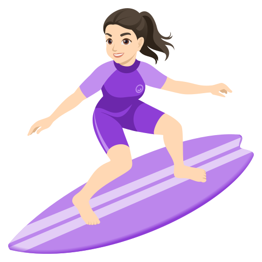 Mulher Surfista: Pele Clara para JoyPixels 10.0