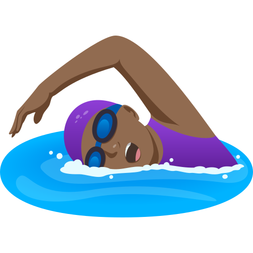 Mulher Nadando: Pele Morena Escura para JoyPixels 10.0