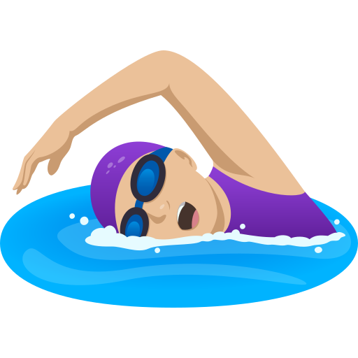 Mulher Nadando: Pele Morena Clara para JoyPixels 10.0