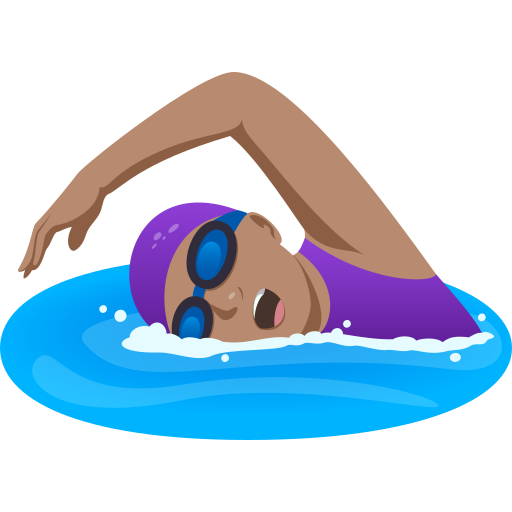 Mulher Nadando: Pele Morena para JoyPixels 10.0