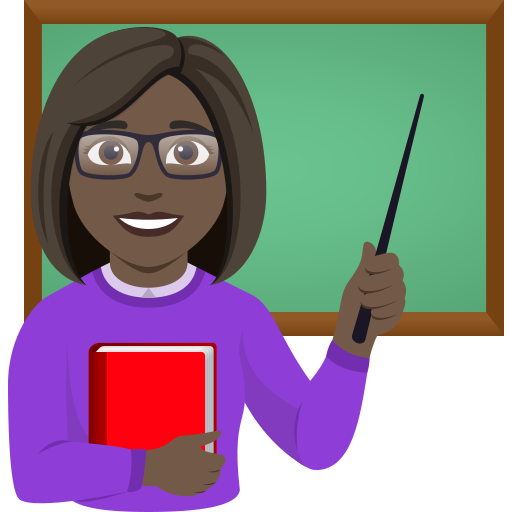 Professora: Pele Escura para JoyPixels 10.0