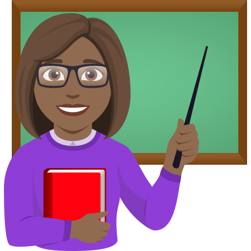 Professora: Pele Morena Escura para JoyPixels 10.0