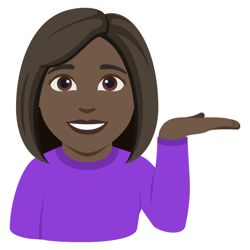 Mulher Com A Palma Virada Para Cima: Pele Escura para JoyPixels 10.0