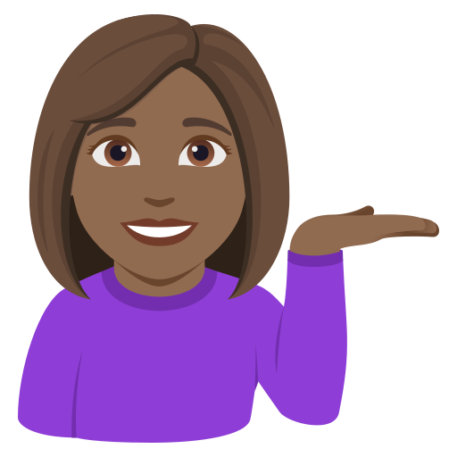 Mulher Com A Palma Virada Para Cima: Pele Morena Escura para JoyPixels 10.0