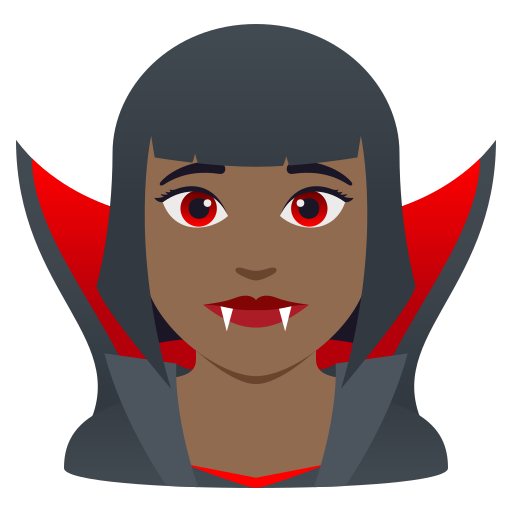 Mulher Vampira: Pele Morena Escura para JoyPixels 10.0