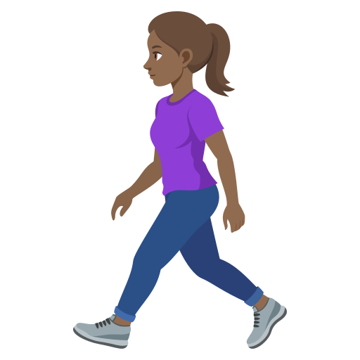 Жінка йде: темний тон шкіри для JoyPixels 10.0