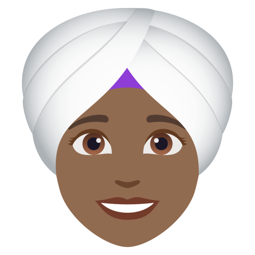 Mulher Com Turbante: Pele Morena Escura para JoyPixels 10.0