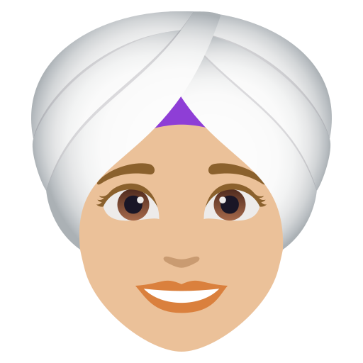 Жінка в тюрбані: світлий тон шкіри для JoyPixels 10.0