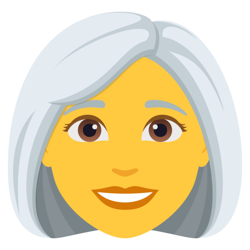 Жінка: сиве волосся для JoyPixels 10.0