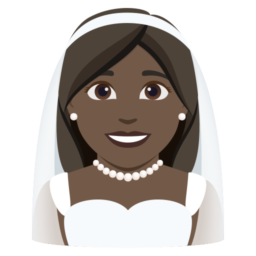 Женщина в фате: очень темный тон кожи для JoyPixels 10.0