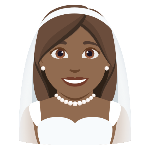Noiva Com Véu: Pele Morena Escura para JoyPixels 10.0