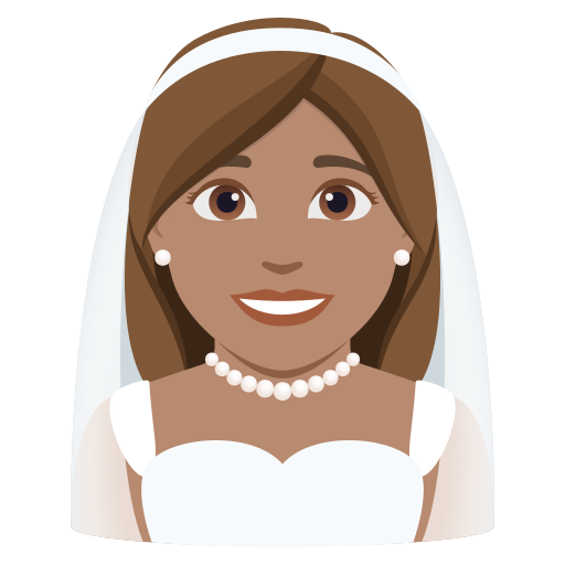 Noiva Com Véu: Pele Morena para JoyPixels 10.0