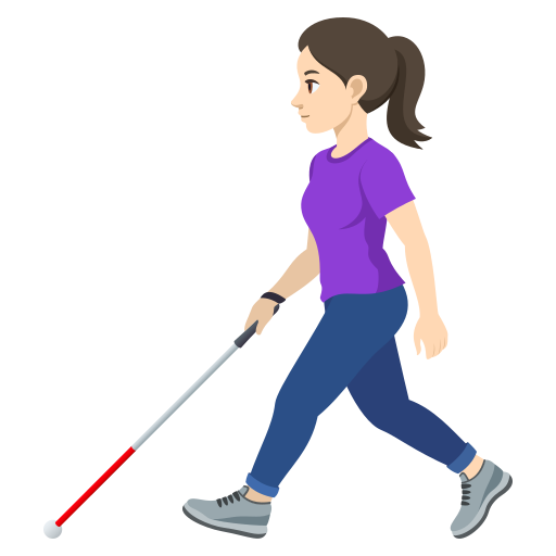 Mulher Com Bengala Para Cego: Pele Clara para JoyPixels 10.0