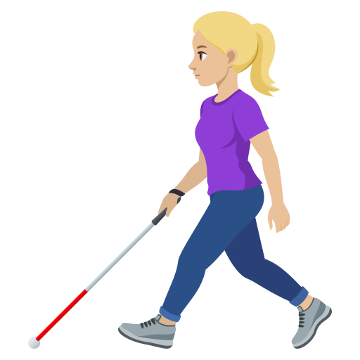 Mulher Com Bengala Para Cego: Pele Morena Clara para JoyPixels 10.0