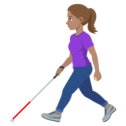 Mulher Com Bengala Para Cego: Pele Morena para JoyPixels 10.0