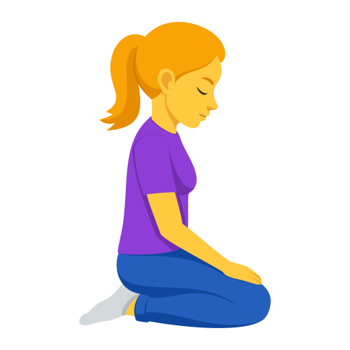 Mulher ajoelhada de frente para a direita para JoyPixels 10.0