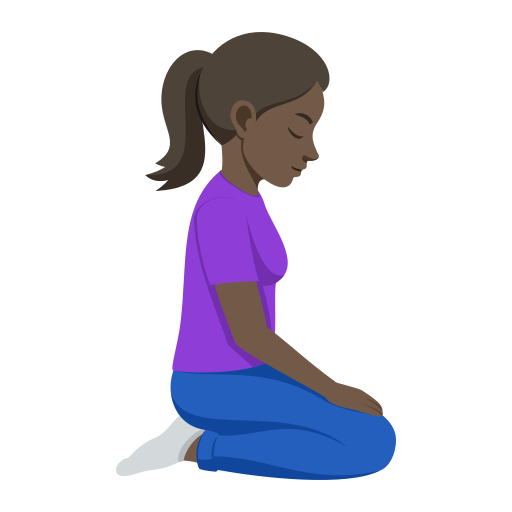 Mulher ajoelhada de frente para a direita: tom de pele escuro para JoyPixels 10.0