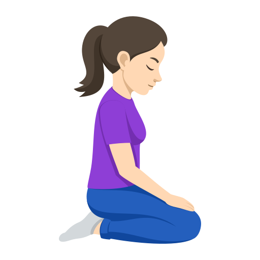 Mulher ajoelhada de frente para a direita: tom de pele claro para JoyPixels 10.0