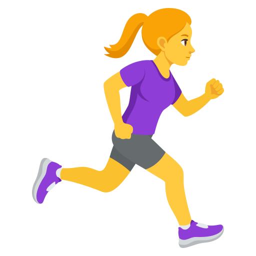 Mulher correndo de frente para a direita para JoyPixels 10.0