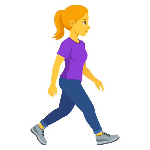 Mulher caminhando de frente para a direita para JoyPixels 10.0