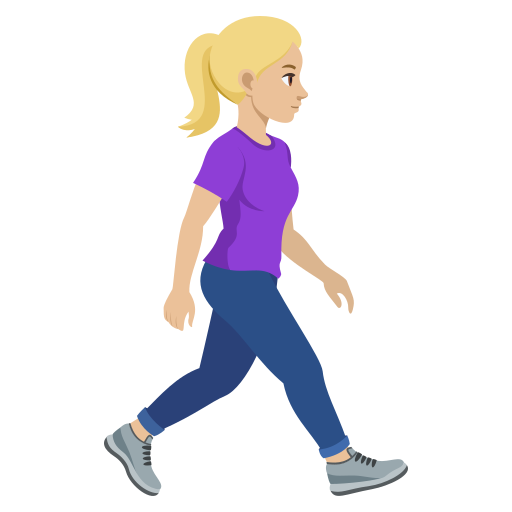 Mulher caminhando de frente para a direita: tom de pele médio-claro para JoyPixels 10.0
