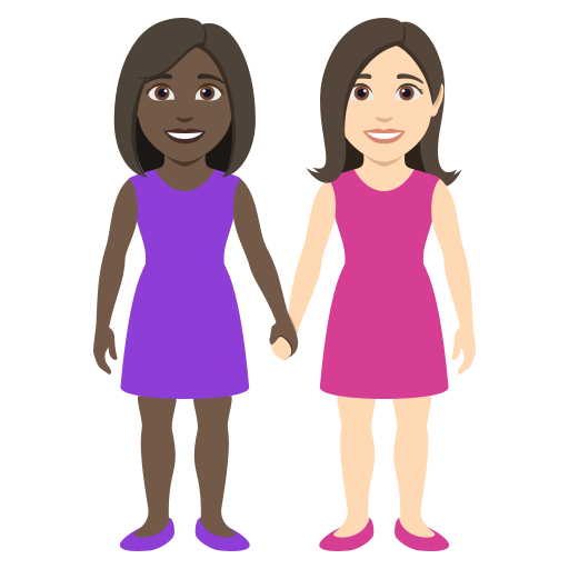 Дві жінки: дуже темний тон шкіри дуже світлий тон шкіри для JoyPixels 10.0