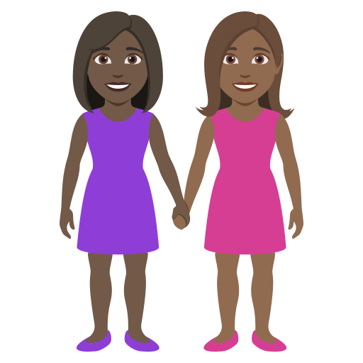Duas Mulheres De Mãos Dadas: Pele Escura, Pele Morena Escura para JoyPixels 10.0