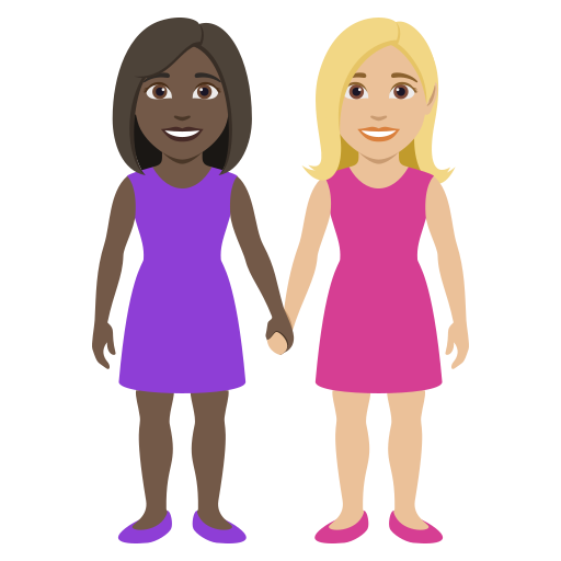 Duas Mulheres De Mãos Dadas: Pele Escura, Pele Morena Clara para JoyPixels 10.0