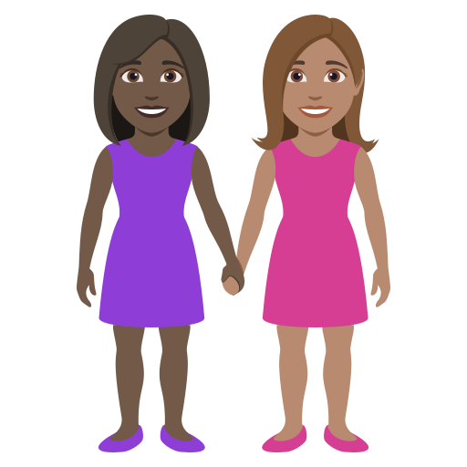 Duas Mulheres De Mãos Dadas: Pele Escura, Pele Morena para JoyPixels 10.0