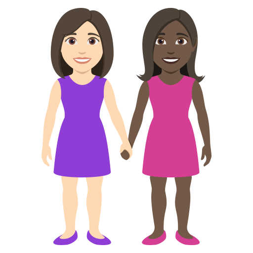 Duas Mulheres De Mãos Dadas: Pele Clara, Pele Escura para JoyPixels 10.0