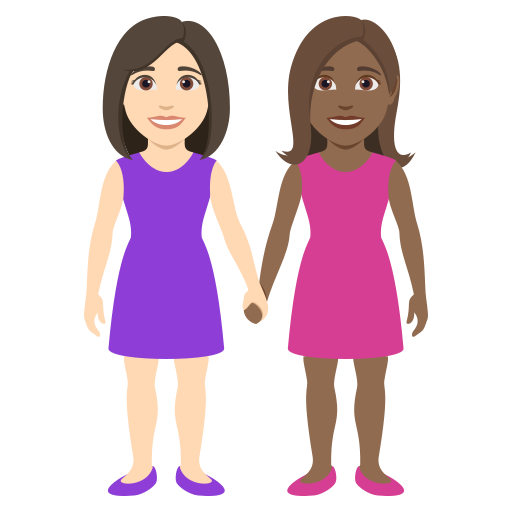 Duas Mulheres De Mãos Dadas: Pele Clara, Pele Morena Escura para JoyPixels 10.0