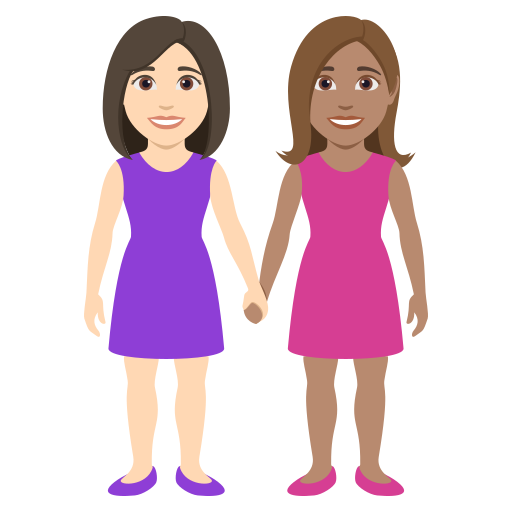 Duas Mulheres De Mãos Dadas: Pele Clara, Pele Morena para JoyPixels 10.0