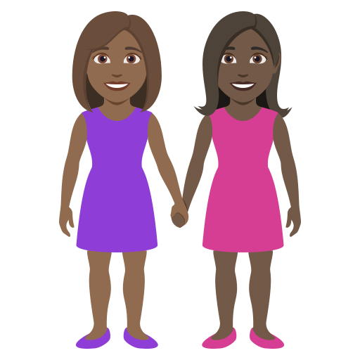 Duas Mulheres De Mãos Dadas: Pele Morena Escura, Pele Escura para JoyPixels 10.0