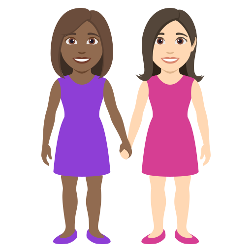 Duas Mulheres De Mãos Dadas: Pele Morena Escura, Pele Clara para JoyPixels 10.0