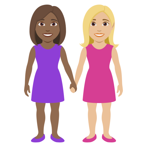 Duas Mulheres De Mãos Dadas: Pele Morena Escura, Pele Morena Clara para JoyPixels 10.0