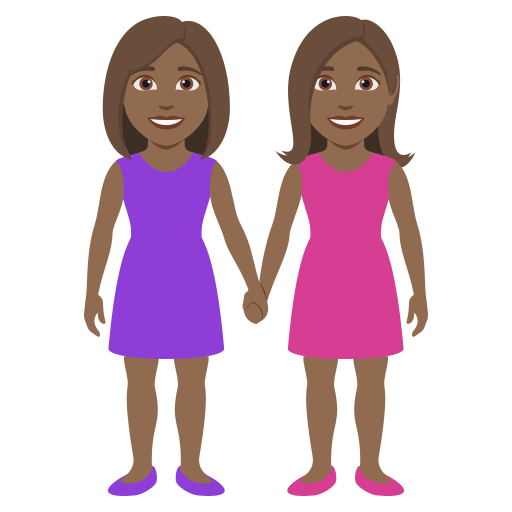 Duas Mulheres De Mãos Dadas: Pele Morena Escura para JoyPixels 10.0