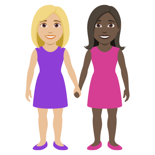 Duas Mulheres De Mãos Dadas: Pele Morena Clara, Pele Escura para JoyPixels 10.0